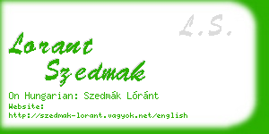 lorant szedmak business card